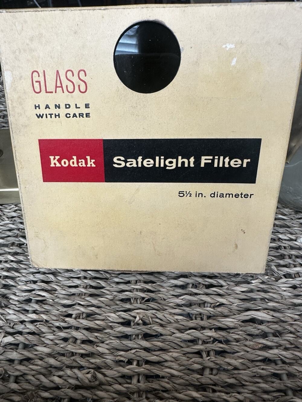 Vintage Kodak Safelight Filter – 5½” Darkroom Filter with Box & Instructions